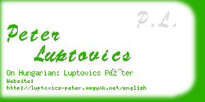 peter luptovics business card